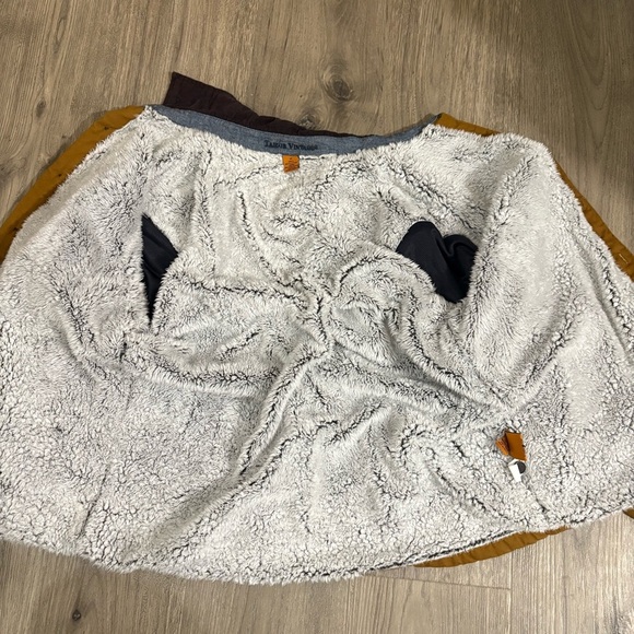 Tailor Vtg Mens M Canvas Shirt Chore Jacket Sherpa Lining Brown Outdoor Corduroy - Picture 3 of 14